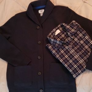 Cardigan Sweater w/button down shirt